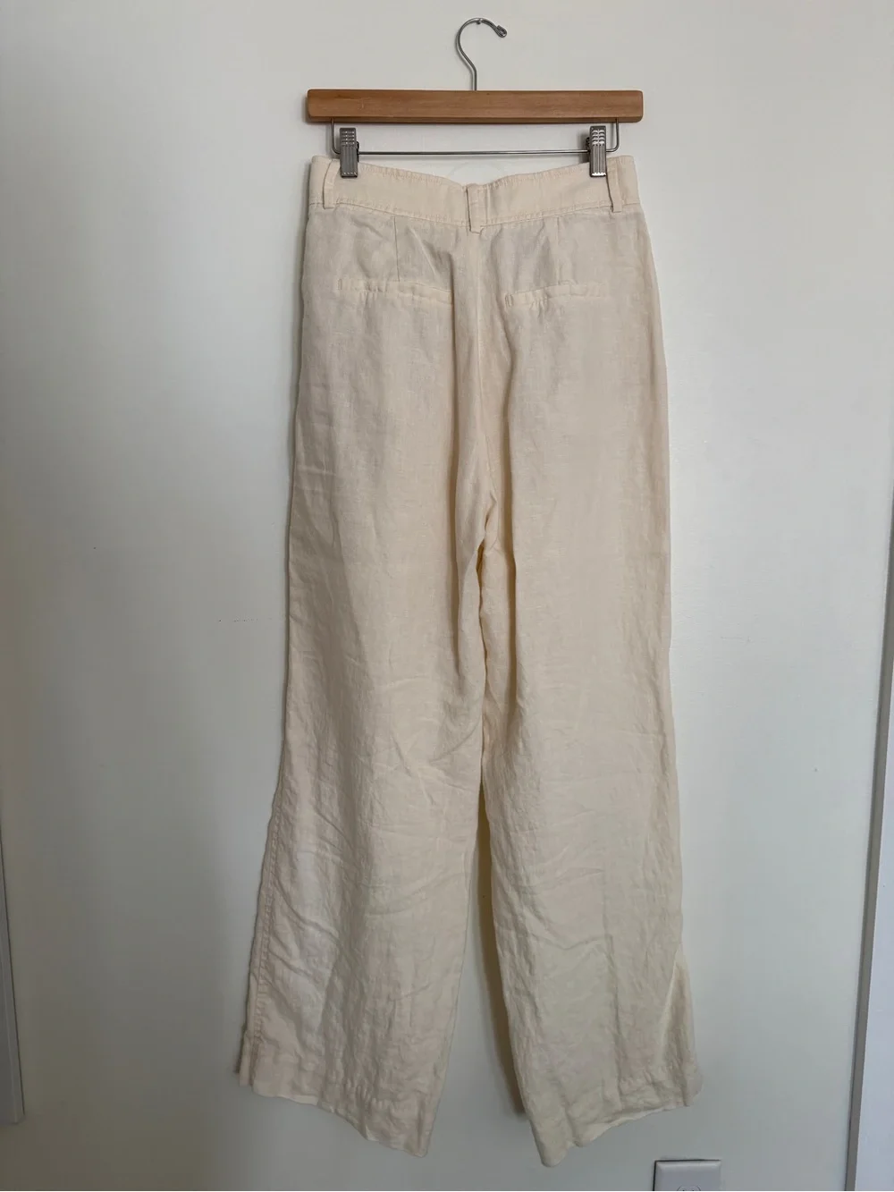 Everlane Cream Wide-Leg Linen Pants